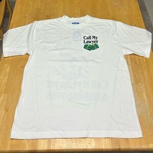 NWT Chinatown Market Call My Lawyer T-Shirt White Large Graphic Streetwear Sz XL